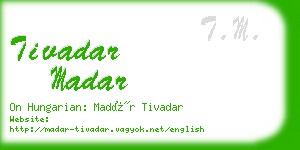 tivadar madar business card